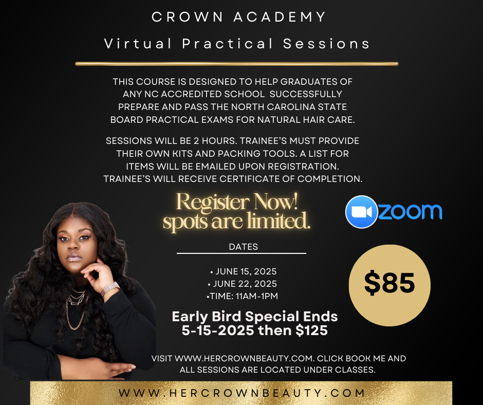 NC Natural Hair Care Virtual Practical Exam Class