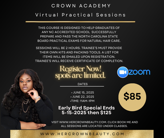 NC Natural Hair Care Virtual Practical Exam Class