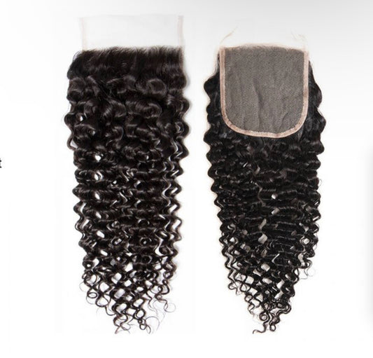 4x4 Mongolian Curl HD Lace Closure